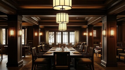 Naklejka premium Traditional Craftsman Dining Room Elegance
