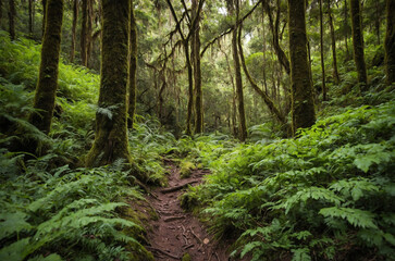 Obraz premium lush forest, capturing the essence of nature environment