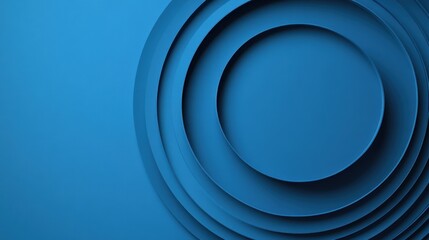 Obraz premium Abstract Blue Concentric Circles Background Design