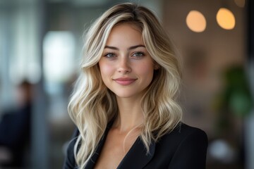 Obraz premium Portrait of a Confident Young Businesswoman with Blonde Hair