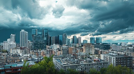 Fototapeta premium Urban Cityscape with Brutalist Architecture