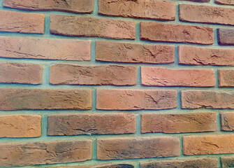 Obraz premium Architectural modern red brick wall close-up