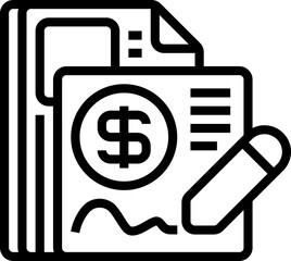 Digital Signature Line Icon