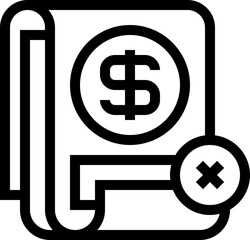 Invoice Reject Line Icon