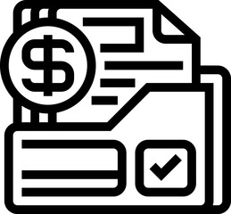 Invoice Folder Line Icon