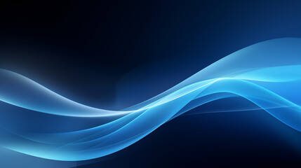 Naklejka premium Abstract blue transparent wave black background