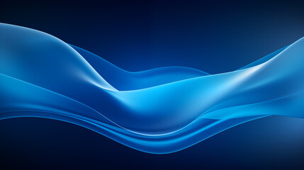 Fototapeta premium Abstract blue transparent wave black background