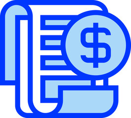 Invoice with Dollar Sign Filled Line Icon