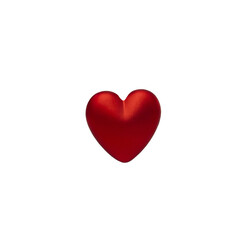 Red heart shape isolated on white background. Celebrating Valentine's Day