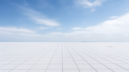 Empty floor tile platform and sky