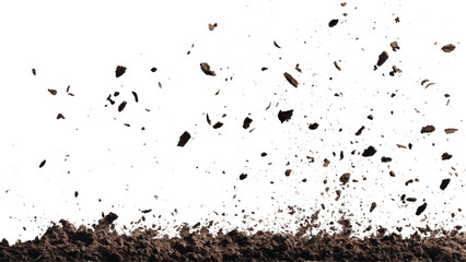 pile cocoa powder isolated on white background, top view, Cocoa powder scattered on white background