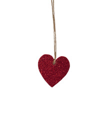 Red heart shape isolated on white background. Celebrating Valentine's Day