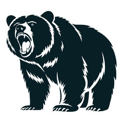 Obraz premium Bear wild animal silhouettes on the white background