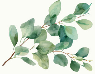 Eucalyptus Branch Watercolor