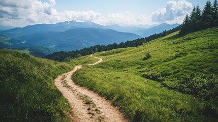 Fototapeta premium Winding Dirt Trails Through Scenic Hills