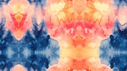 Obraz premium Colorful seamless tie dye pattern featuring shibori style and watercolor textures ideal for fabric design and interior decor