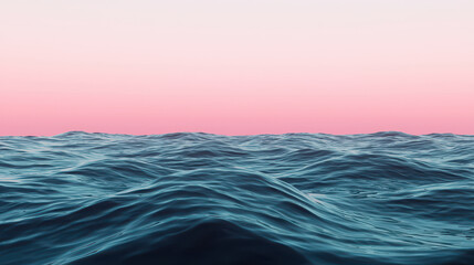 Obraz premium Tranquil ocean waves at dusk with soft pastel colors in sky create serene atmosphere. gentle movement of water evokes sense of peace and calm