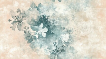 Fototapeta premium Seamless abstract floral pattern featuring luxurious pastel hues and a linen texture overlay ideal for surface design and print