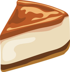 caramel cheese cake illustration