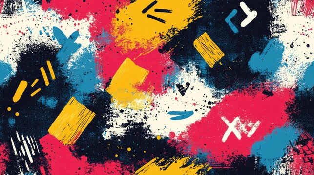 Seamless brushpen textile doodle pattern with unique grunge texture ideal for logos cards invitations and posters