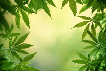 Leaf macro with background blur, central blank area for text, macro background, soft focus