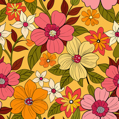 Seamless pattern of flowers