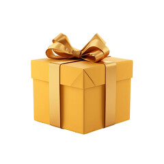 Naklejka premium yellow gift box isolated on white