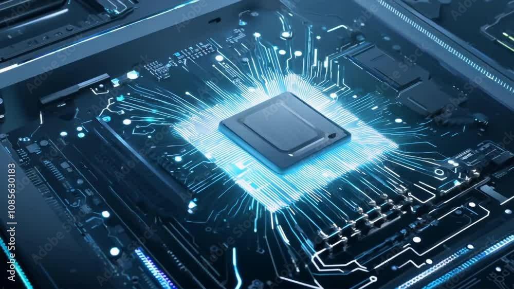 Poster exploring technology of computer processors circuitry and electronics unveiled
