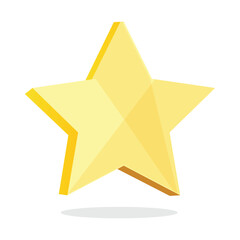 Gold star for rating concept. Golden star isolated on white background. Vector illustration
