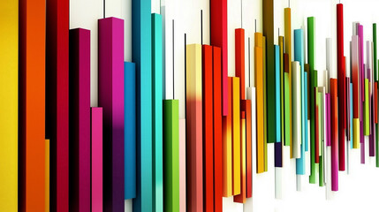 Vertical multi-colored lines background with white background