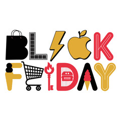 Black Friday Poster with lettering vector.