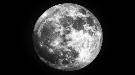 Naklejka premium Full Moon in the Night Sky