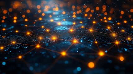 Obraz premium Futuristic data mining machine visualized glowing pathways dynamic data clusters and interconnected nodes illustrating extraction processes