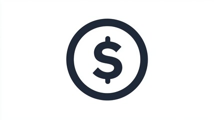 Obraz premium Simple icon of dollar sign in a circle