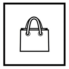 Minimalistic icon of shopping bag with clean design