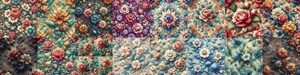 Naklejka premium Glazing painted flowers. AI generated illustration