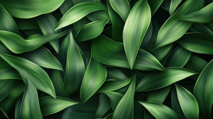 Obraz premium Modern chic green leaves with sharp lines seamless wallpaper design pattern
