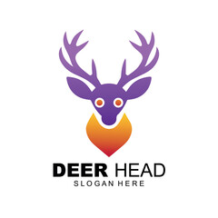 Deer head logo gradient colorful
