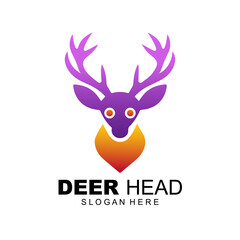 Deer head logo gradient colorful