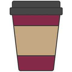 maroon coffee cup icon