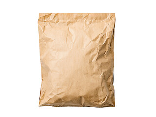plain brown paper bag, crumpled and textured, ideal for packaging. Perfect for food, groceries, or crafts, showcasing rustic and eco friendly style