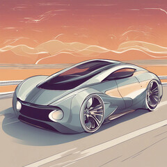 Naklejka premium futuristic car background illustration