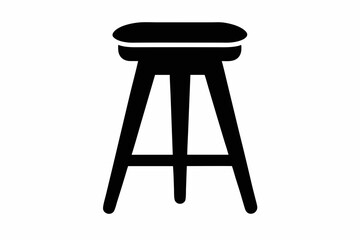 Stool Silhouette,  Bar Stool Icon Vector Design
