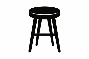 Stool Silhouette,  Bar Stool Icon Vector Design