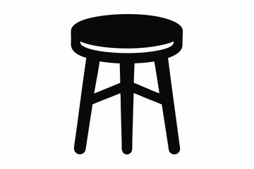 Stool Silhouette,  Bar Stool Icon Vector Design