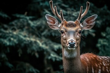 Obraz premium white-tailed deer (Odocoileus virginianus). Beautiful simple AI generated image