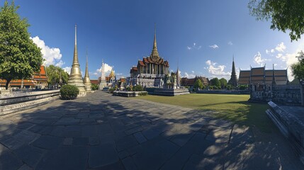 Obraz premium Serene Landscape of Grand Palace in Thailand