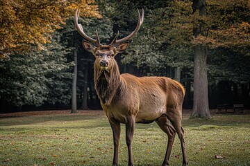 White-tailed Doe Deer In Urban Area In Wisconsin In Summer. Beautiful simple AI generated image