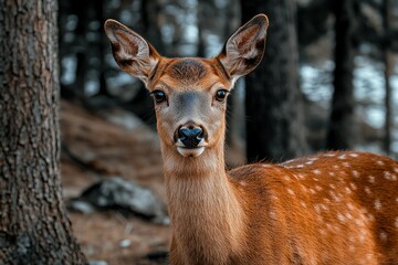 Obraz premium white-tailed deer (Odocoileus virginianus). Beautiful simple AI generated image