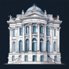 Obraz premium the AI Image Generator, Government building isolated on white created